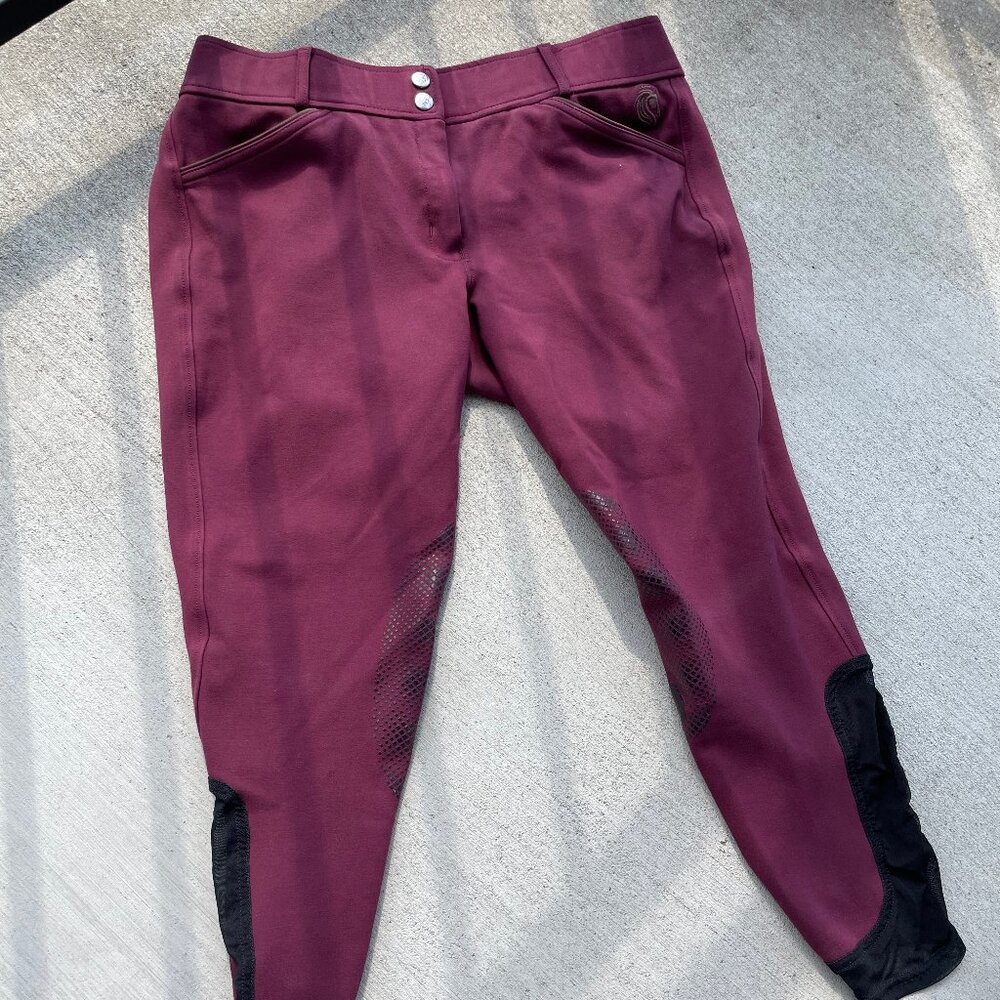 Equinavia Astrid Women's Silicone Knee Patch Breeches - Fig Purple/Brown Size 34